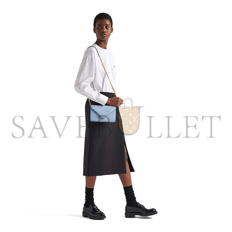 PRADA SAFFIANO LEATHER SHOULDER BAG 1BD318 (21.5*14*4cm)